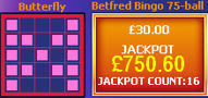 Bingo pattern and jackpot